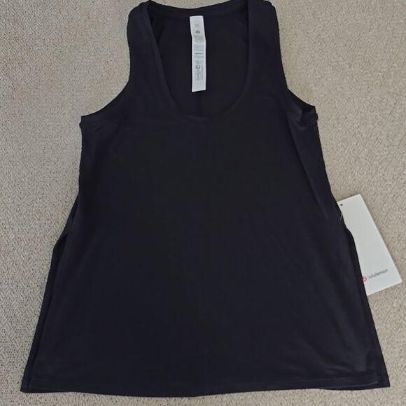 Lululemon Modal Silk Side Slit Black Athletic Tank Top - Size XXS - Picture 3 of 11